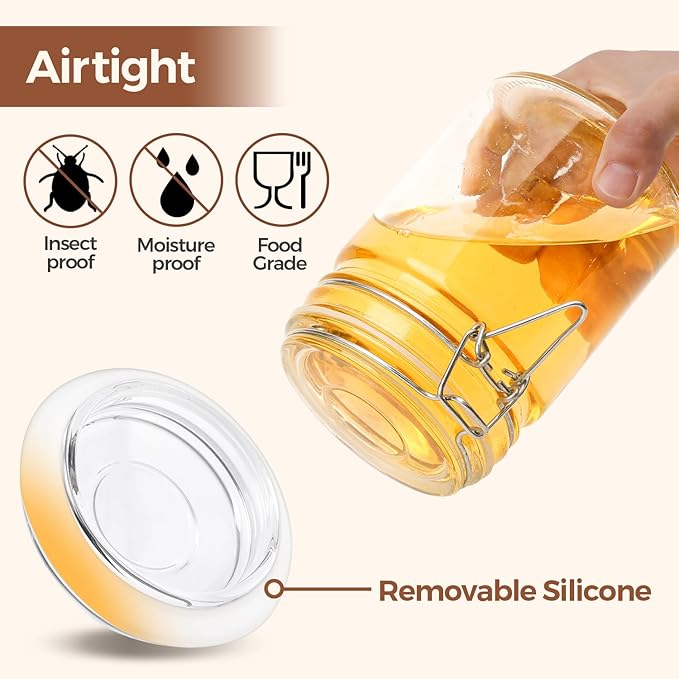 ComSaf 6-Pack 25oz Straight Sided Glass Jars - Image 3