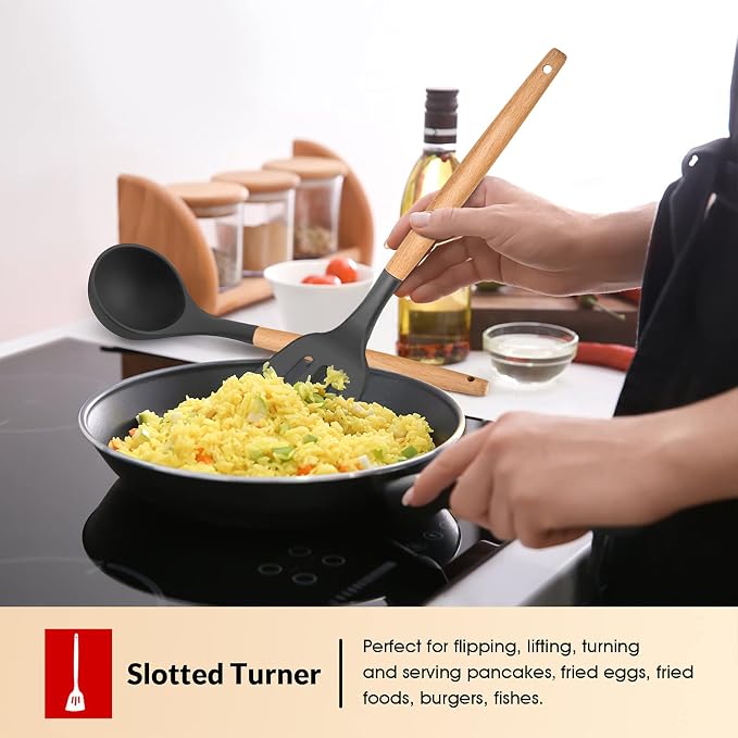 E-far Cooking Utensils Set of 6, Silicone Kitchen Utensils - Image 4