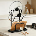 Kitchen Pot Lid Storage Rack: Carbon Steel Double Layer Pot Lid Organizer by AMDISI