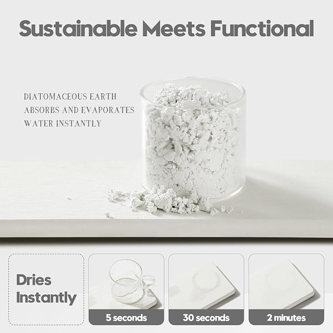 2PCS White Water Absorbing Diatomite Stone Drying Soap Dish Sink Vanity Tray - Image 3