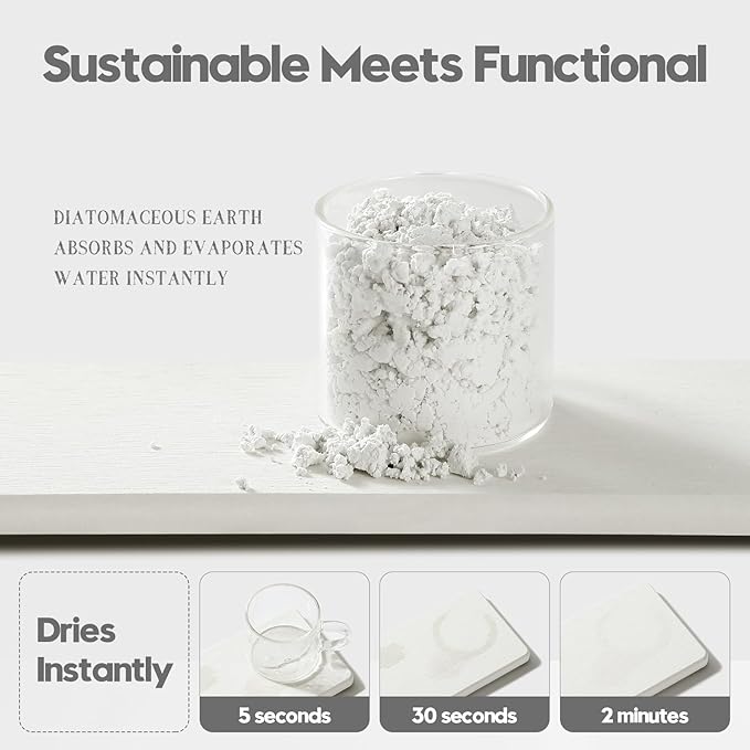 2PCS 7"x3.5" Water Absorbing Bathroom Sink Vanity Trays, Diatomite Stone Quick - Image 3