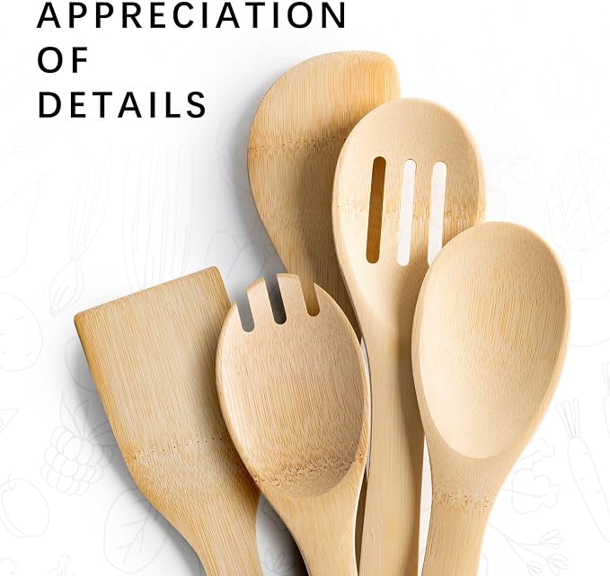 Wooden Spoons for Cooking, Wooden Spoon & Wooden Spatula, Bamboo Cooking - Image 4
