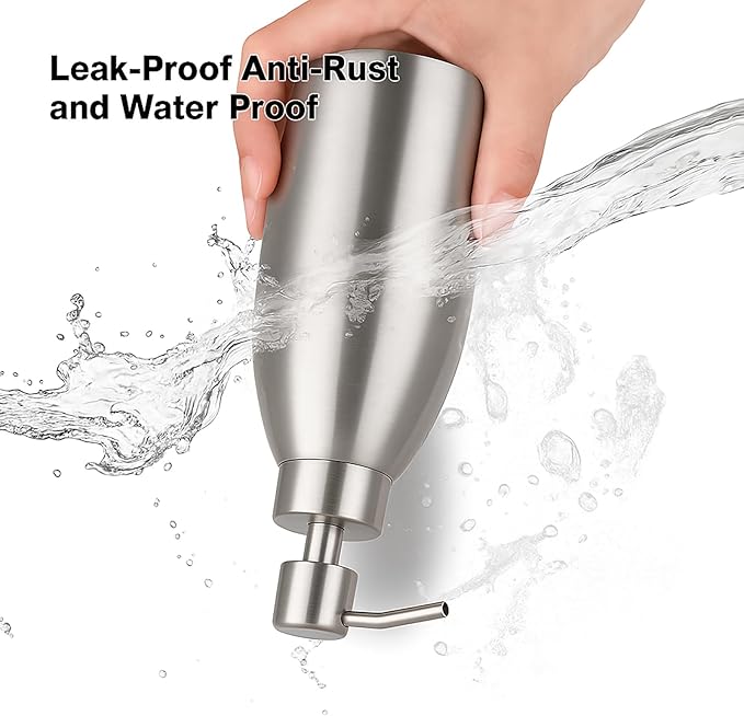 304 Stainless Steel Soap Dispenser 16oz Rust-Proof Liquid Soap Pump Bottle - Image 4