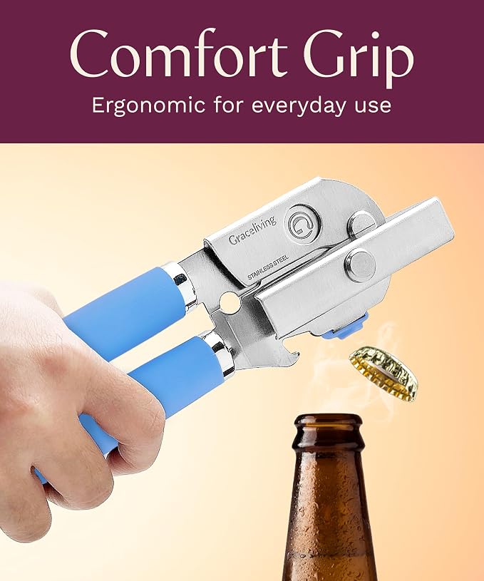 Premium Multifunctional Magnetic Manual Can Opener and Bottle Opener, Heavy - Image 8