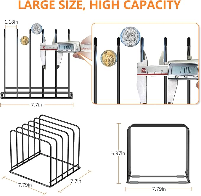 KORRTFID Kitchen Cabinet Organizer, Steel Cookware Holder, Divided Holder - Image 2