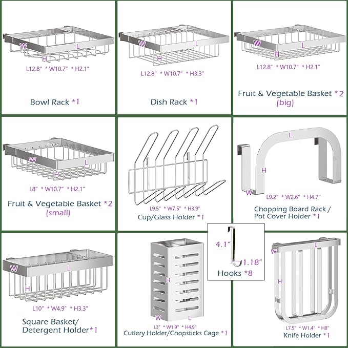 PUSDON Over Sink Dish Drying Rack Stainless Steel, Adjustable Large Dish Drainer - Image 4