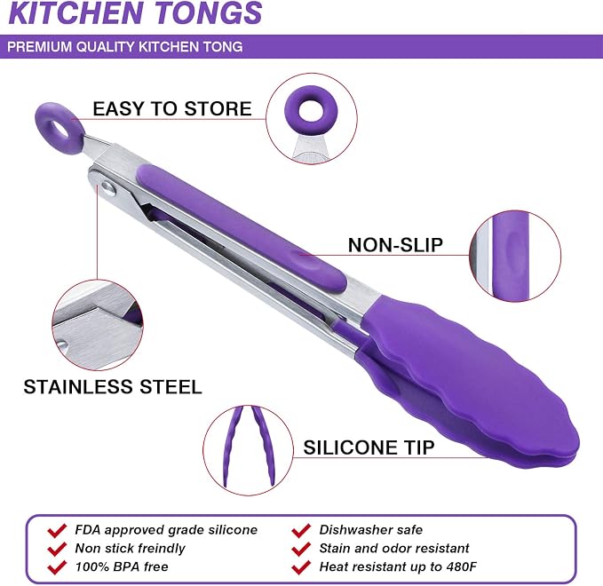 MSY BIGSUNNY Kitchen Food Tongs - Image 4