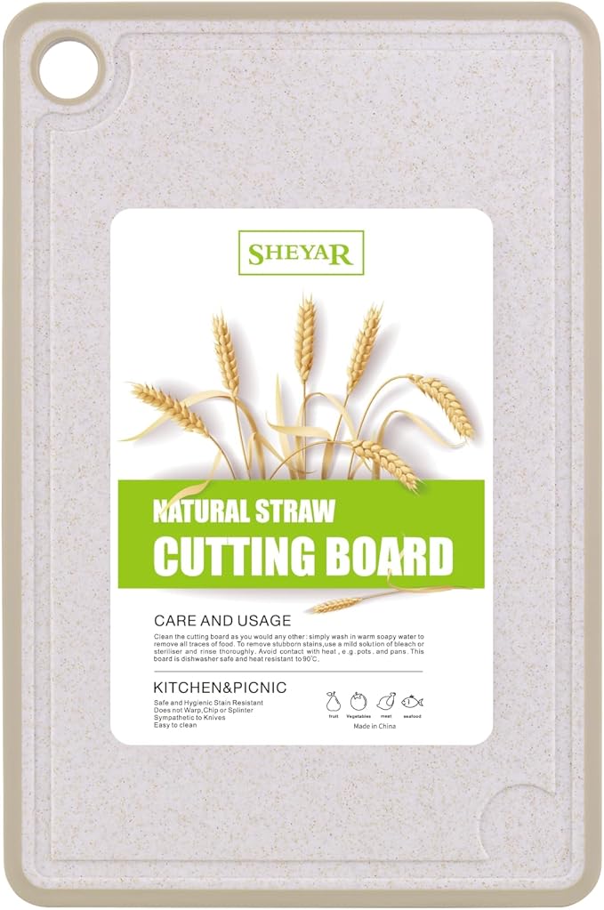 Cutting Board for Kitchen, Wheat Straw Fiber Cutting Board, Dish Washer Safe by zzsbrm