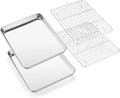 E-far Baking Sheet with Wire Rack, Stainless Steel Cookie Sheets Pan & Cooling by E-far