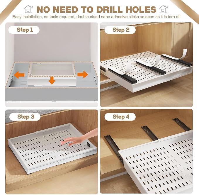 Seinloes 2 Pack Pull Out Cabinet Organizer - Image 8