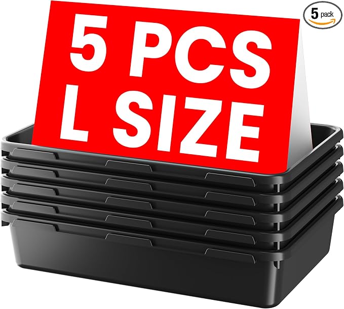 A-LUGEI【Large Size】【5 Pcs】 Tool Box Organizer Tray Divider【Single Size】 Black by A-LUGEI