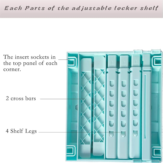 Locker Shelf Adjustable Height and Width, Locker Organizer - Image 4