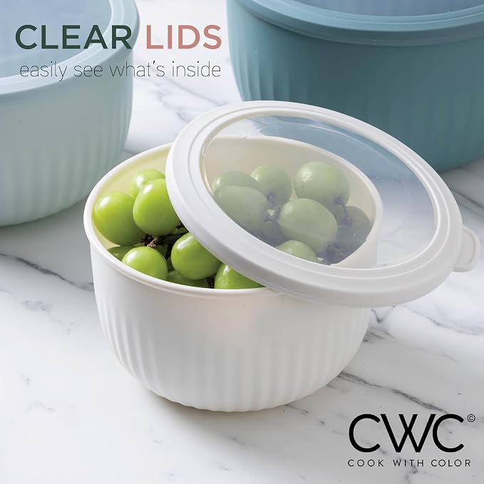 COOK WITH COLOR Prep Bowls with Lids- Wide and Deep Nesting Plastic Small - Image 5