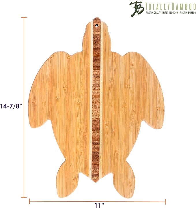 Totally Bamboo Sea Turtle Shaped Cutting Board and Charcuterie Serving Tray - Image 7