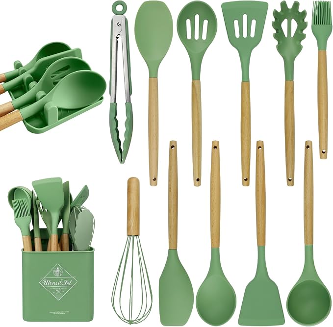 MYKUJA Silicone Cooking Utensils Set, Heat Resistant Kitchen Utensils Set by MYKUJA