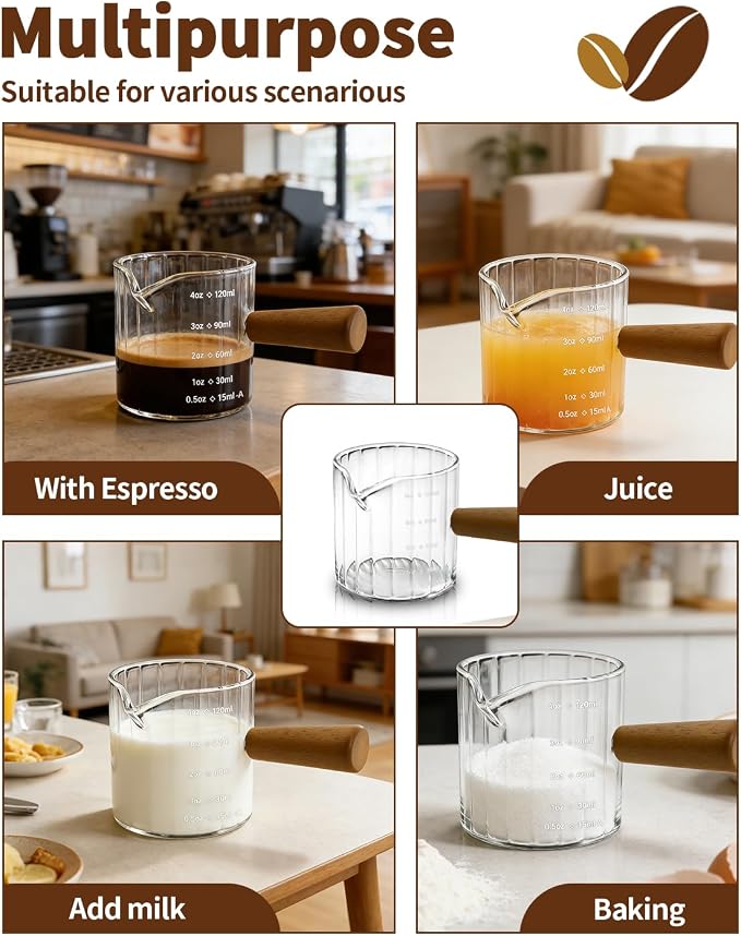 Espresso Measuring Cup 4 Oz, Espresso Glass Cups - Image 7