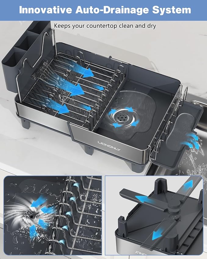 Dish Drying Rack, 304 Stainless Steel Expandable Dish Rack - Image 4