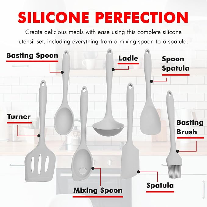 Chef Craft - Premium Silicone Kitchen Tools and Utensils Set, Non-Scratch - Image 4