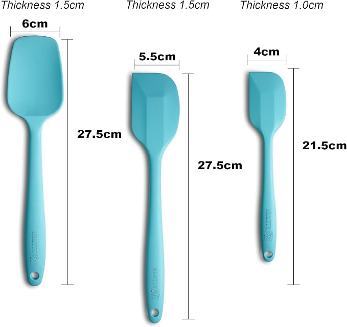 Silicone Spatula 3‑Piece Set Heat Resistant 600°F Non‑Stick Rubber Spatulas - Image 2