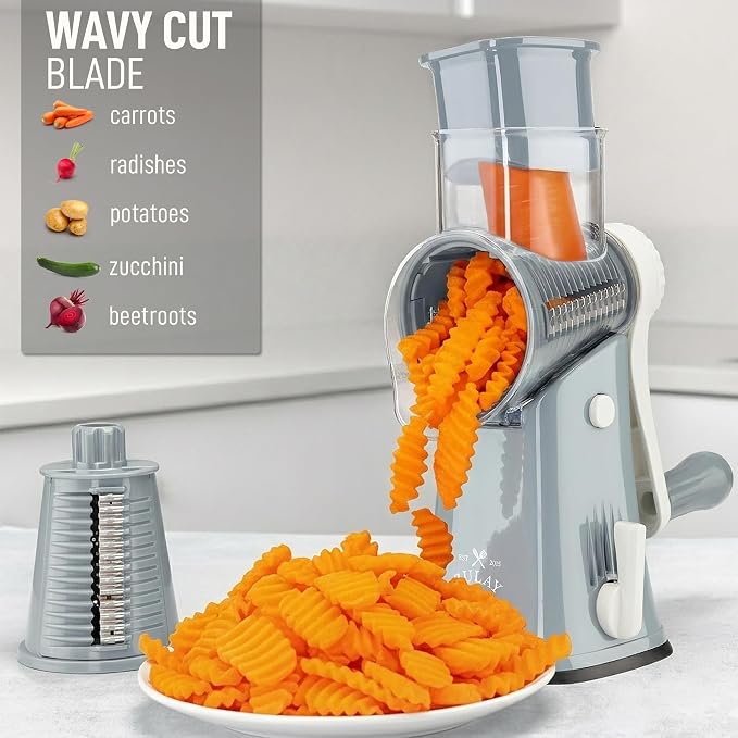 Zulay Kitchen Rotary Cheese Grater 5 Blade Cheese Shredder - Image 4