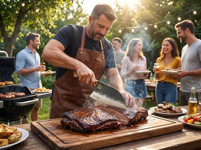 9 PCS Butcher Viking Camping Knife Set, 6.5" Viking Knife, 3 Knife Sheath - Image 7