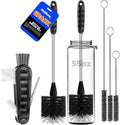 Holikme 6 Pack Bottle Brush Set, 3 Straw Brushes, 3-in-1 Bottle Cleaning Brush by Holikme