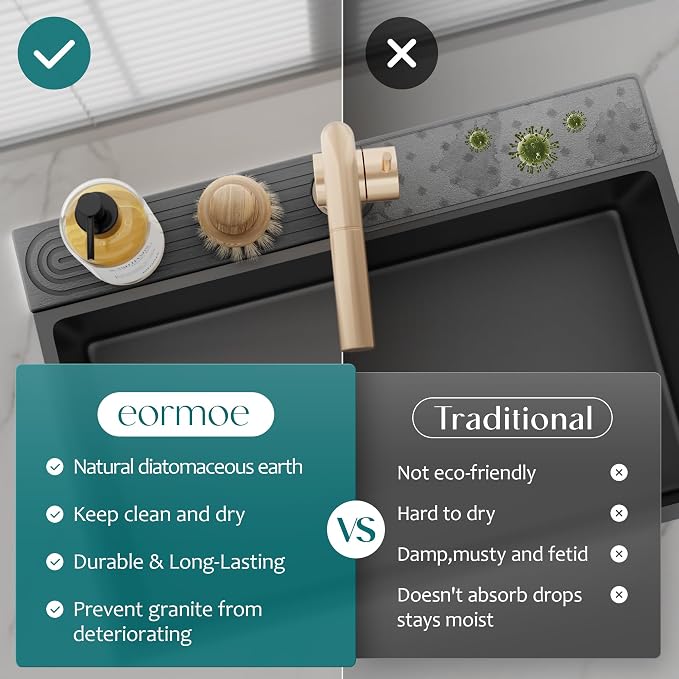 eormoe Diatomite Kitchen Faucet Mat - Image 6