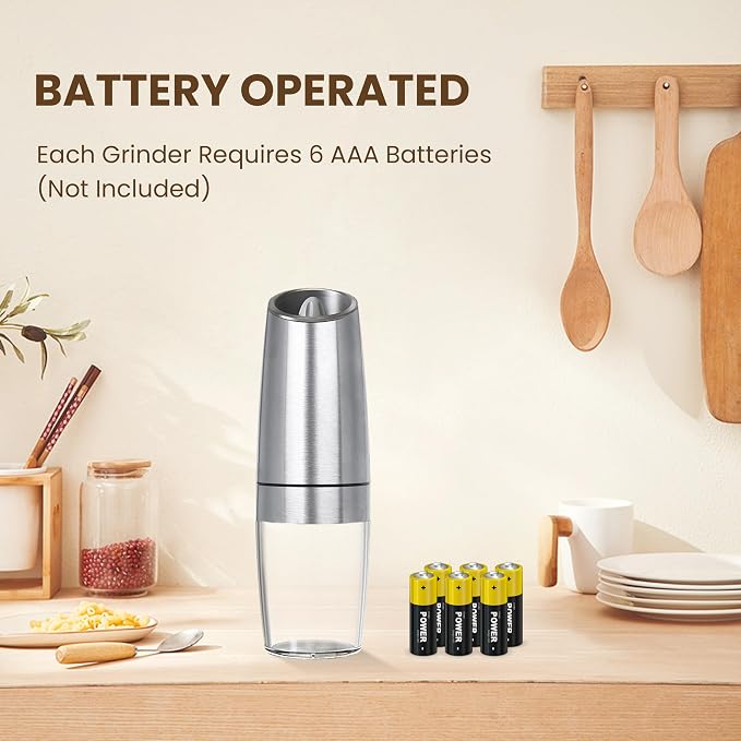 Gravity Electric Salt And Pepper Grinder Set, Automatic Salt And Pepper Grinder - Image 2