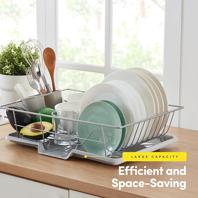 Space-Saving 3-Piece Dish Drainer Rack Set - Image 3