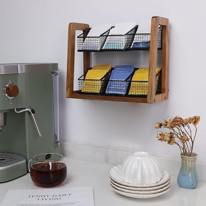 HTB 2 Tier Tea Organizer for Tea Bags, Tea Bag Holder - Image 6