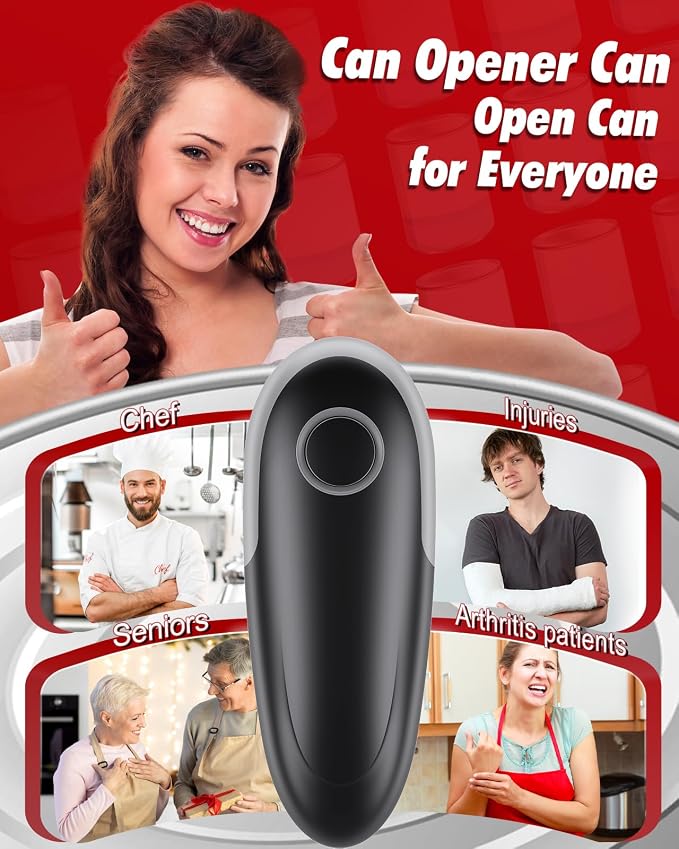 One Touch Electric Can Opener Fits All Can Sizes - Image 4