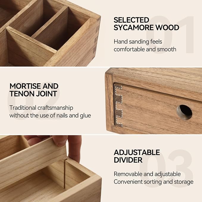 KIRIGEN Wooden Coffee Station Organizer 2-Piece Set - Image 5