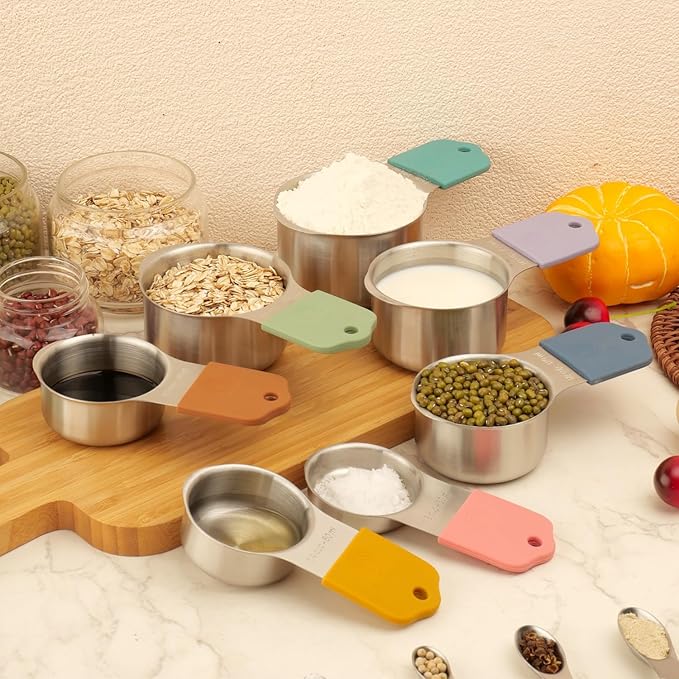 16 Pcs Magnetic Measuring Cups and Spoons Set, Stackable Metal Measure Cup - Image 8