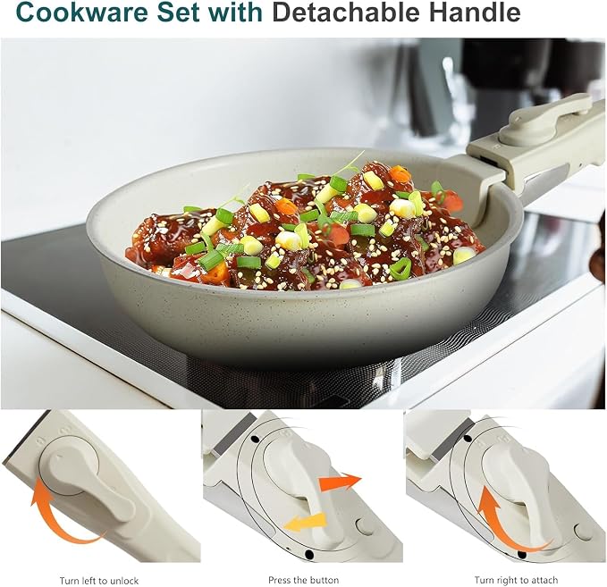12 Pcs Pots and Pans Set, Non-Stick Pots and Pans Set, - Image 6