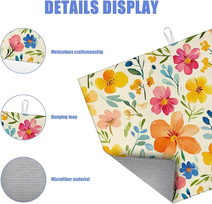 Colorful Flower Dish Drying Mat - Image 3