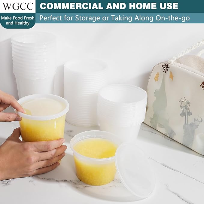 WGCC Deli Containers with Lids 48 Sets- Disposable Soup Containers with Lids - Image 6