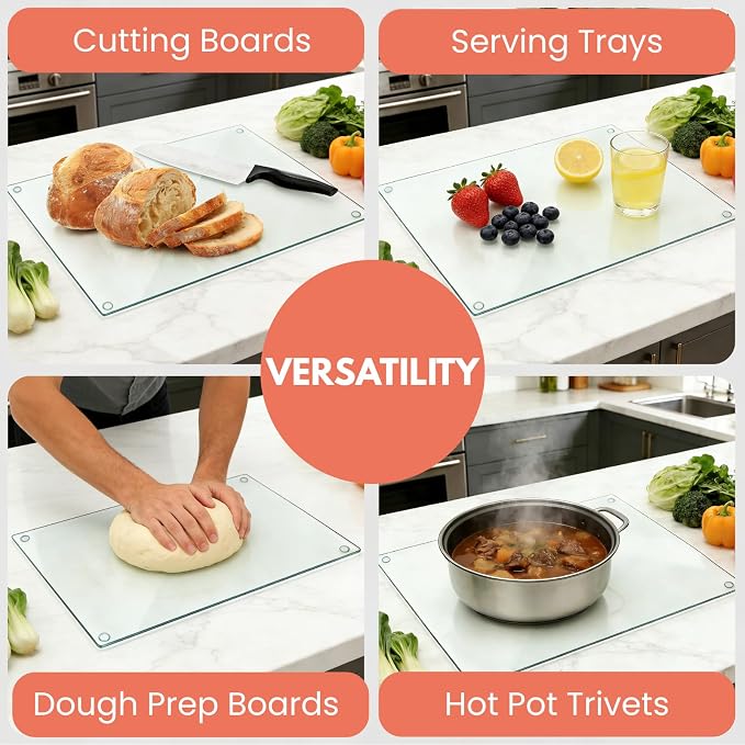 Hacaroa 4 Pack Tempered Glass Cutting Board - Image 5