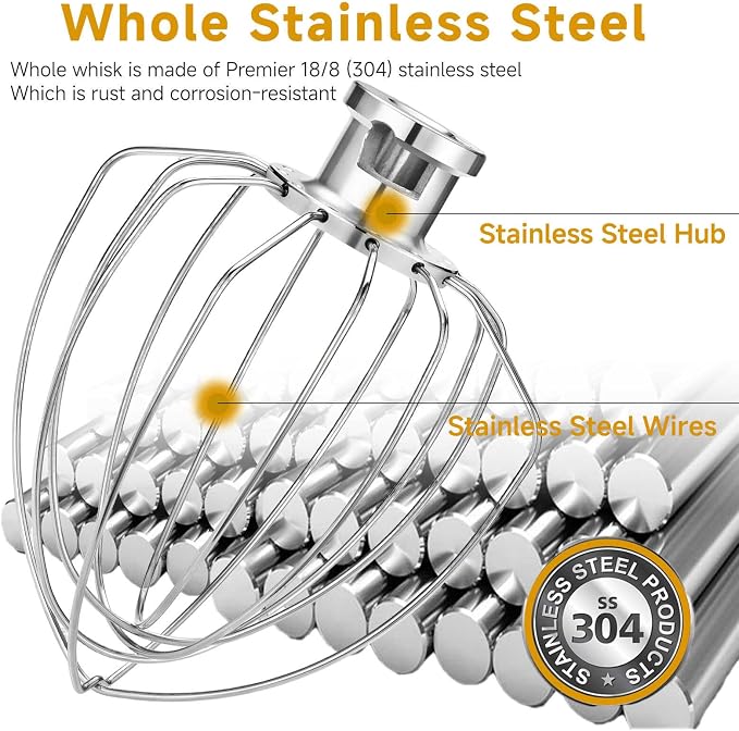 K45WW Whisk Attachment for 4.5 5 QT KitchenAid Tilt-Head Stand Mixer, 6 Wire - Image 8