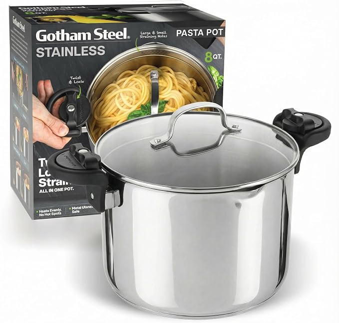 GOTHAM STEEL 8 Qt Nonstick Pasta Pot - Image 9