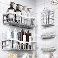 EUDELE 5-Pack Rustproof Stainless Steel Shower Caddy Set– No Drill Adhesive by EUDELE