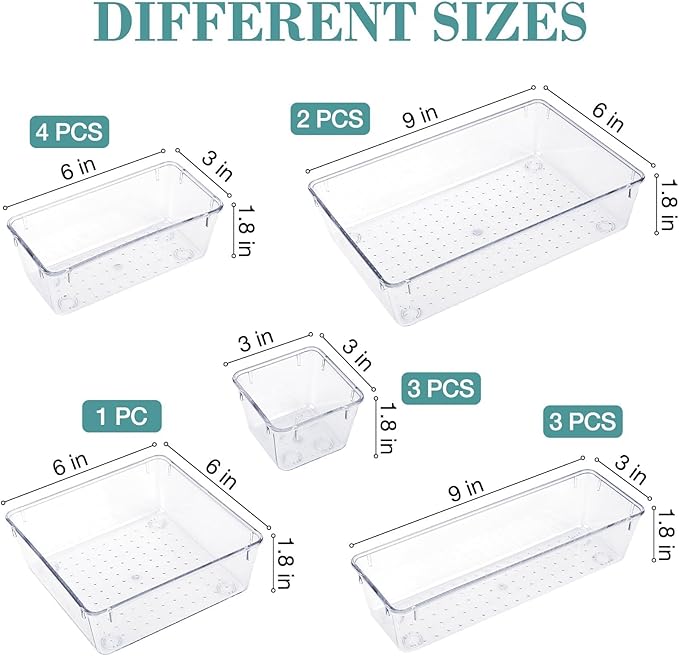 StorMiracle 13 PCS Drawer Organizer Set, 5 Varied Size Bathroom and kitchen - Image 2