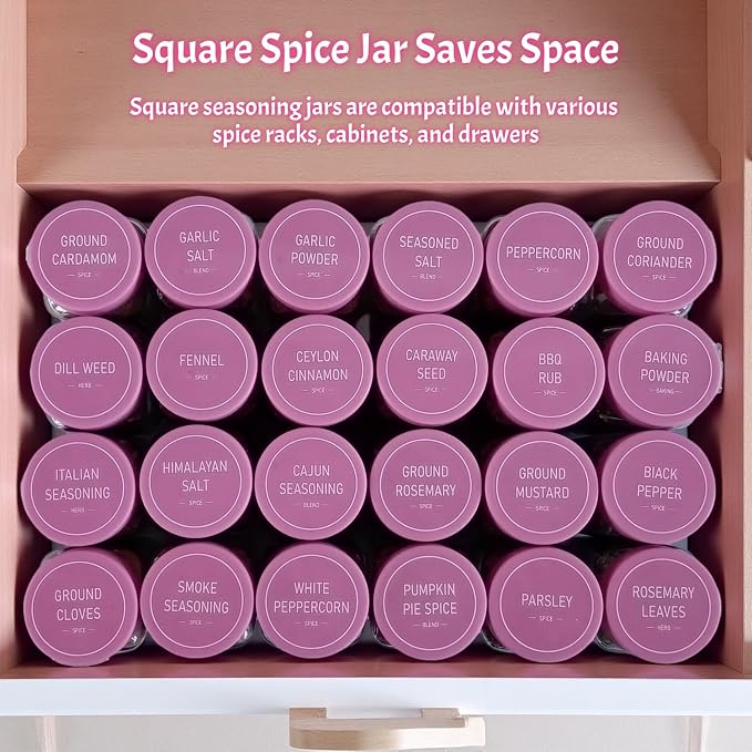 Pink Spice Jars with Labels - Image 4