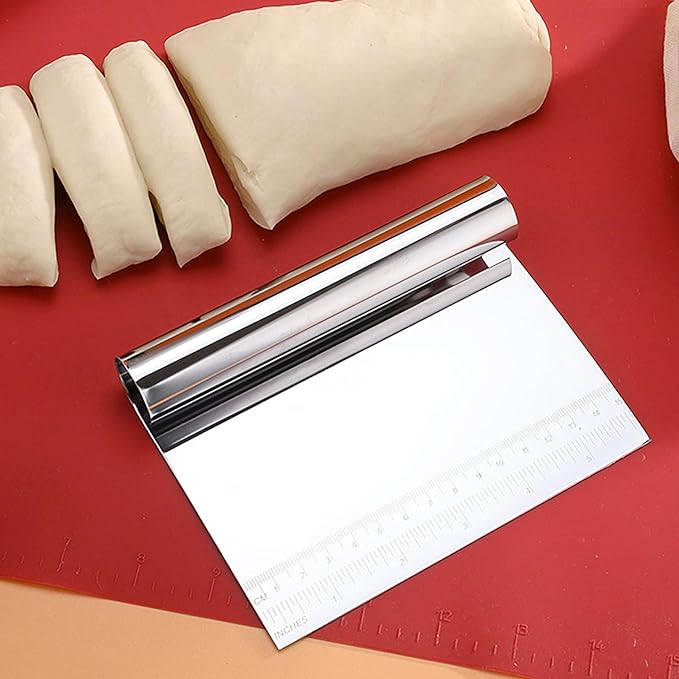 CoguZed 2 Pack Stainless Steel Pastry and Dough Cutter/Scraper/Knife Set - Image 6