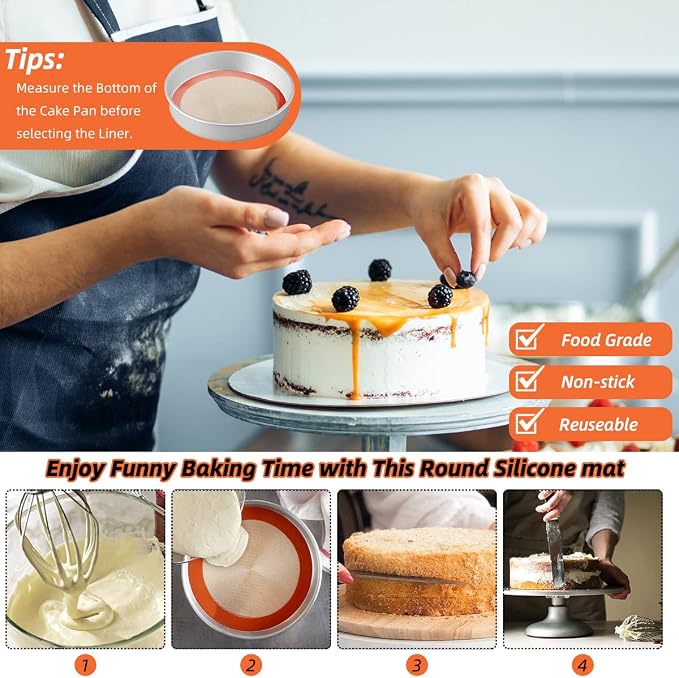 AMYONE Round Silicone Baking Mats - Image 4