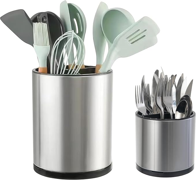LIBODOUR Kitchen Utensil Holder Extra Large Rotating by ModernandFarmhouseUtensilHolder
