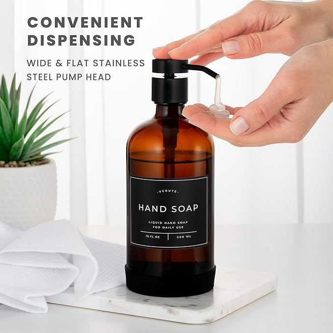 Hand and Dish Soap Dispenser for Kitchen and Bathroom, Stainless Steel Pumps - Image 4