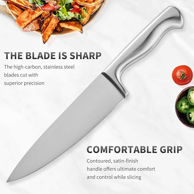 15-Piece Stainless Steel Chef Kitchen Knife Sets - Image 4