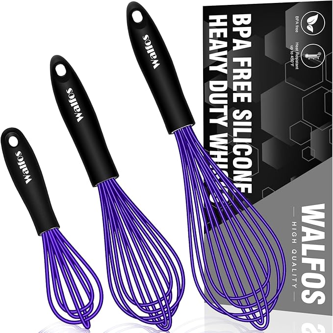 Walfos Whisk, 7+9+11in Silicone Whisks by Walfos