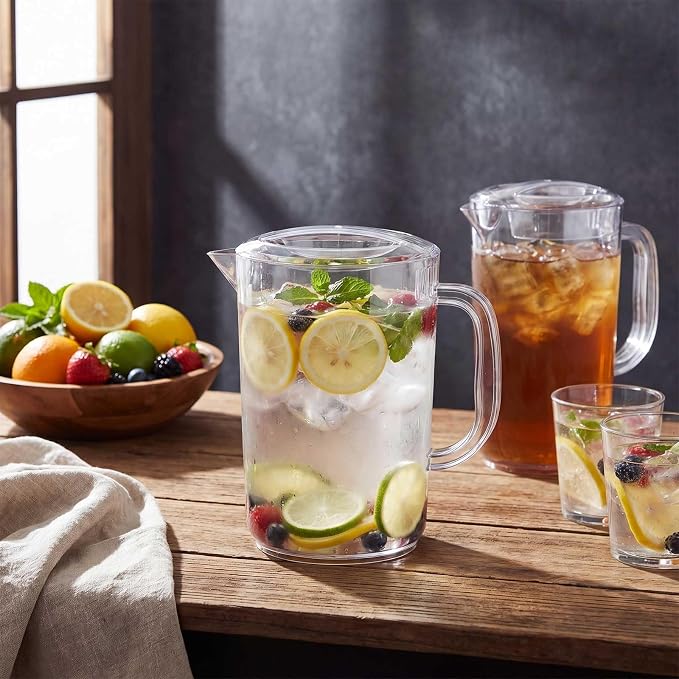 Tessco for you 12 Pcs Plastic Pitchers 60 Ounce Clear Restaurant Jug Large - Image 7