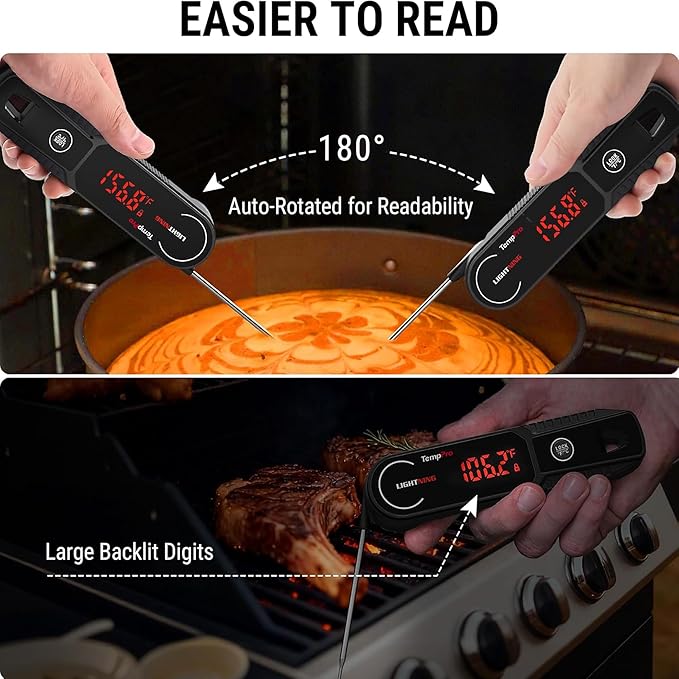TempPro Lightning 1 Sec Instant Read Meat Thermometer, Kitchen Food Thermometer - Image 5